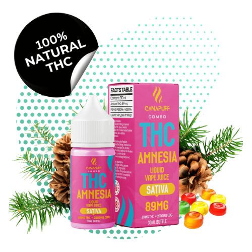 THC Liquid 89mg THC 2000mg CBG Amnesia 30ml In Pakistan